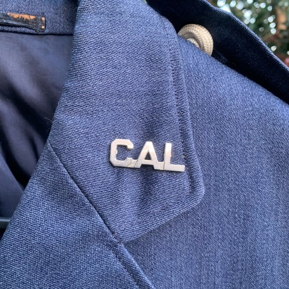 Vintage Men’s Blue Military Jacket with Pins - Picture 5 of 15